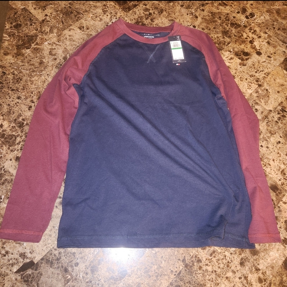 Tommy Hilfiger Maroon And Blue Shirt Large